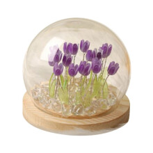 Tulipas Night Light Handmade DIY Tulip Girl Sala de Estar Night Light Desktop Light Romantic Ambient Lamp-Roxo