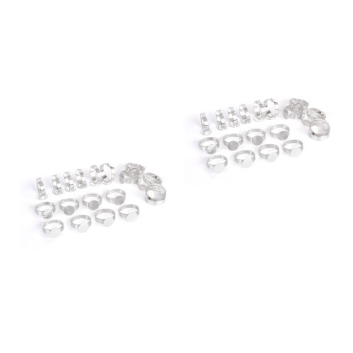 40Stk Silber Einstellbare Ring Blank Base Mit 10Mm Fläche Für Schmuck 2