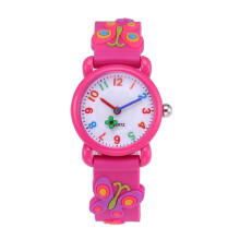 3St Analoog Kinderhorloge Waterproof Quartz Roze Siliconen Wristwatch