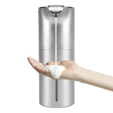 Soap Dispenser Automatic - Touchless USB Rechargeable Electric Foam Soap Dispenser Adjustable Waterproof 450 ML Silver