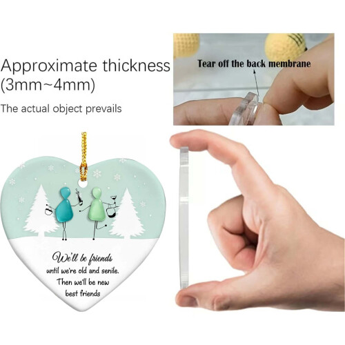 Hartvormig vriendschapsornament van zeeglas, 3,5 inch (9 cm). 1