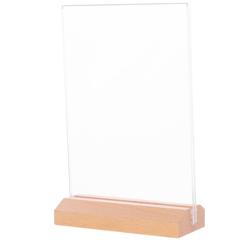 3Pièces Support Étiquettes Transparent Bois