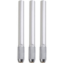 6Pièces Rallonge Crayon Acier Inoxydable Porte-Crayon Couleur Argentée