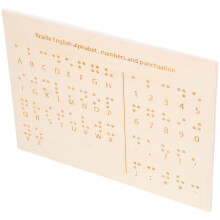 5Pièces Support Braille Bois Beige Outils Enseignement Aveugles