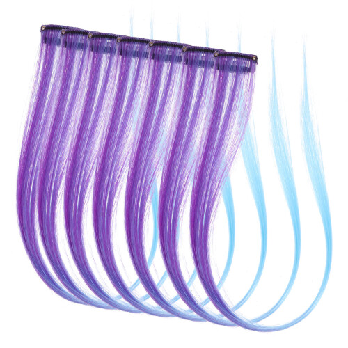 40Pièces Extensions Clip Longs Naturels Violet