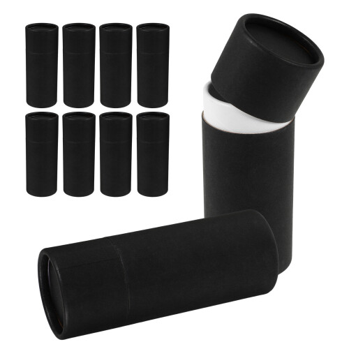 20Pièces Boîtes Cylindriques En Papier Noir Multi-Usage Pour Stockage