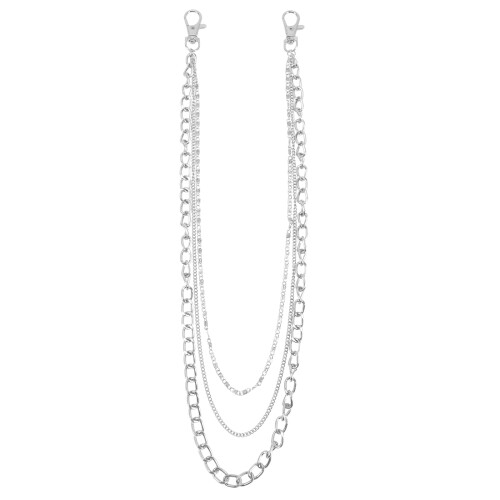 8Pièces Jean Métal Argent Accessoire Mode Unisexe