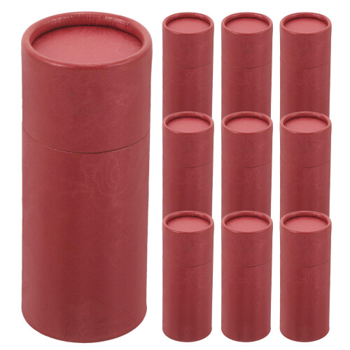 20Pièces Boîtes Cylindriques En Papier Rouge Pour Rangement