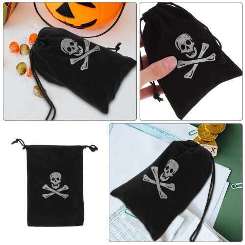 Τσάντες Pirate με κορδόνι, μαύρες, από πολυεστέρα, 8 τεμάχια 2