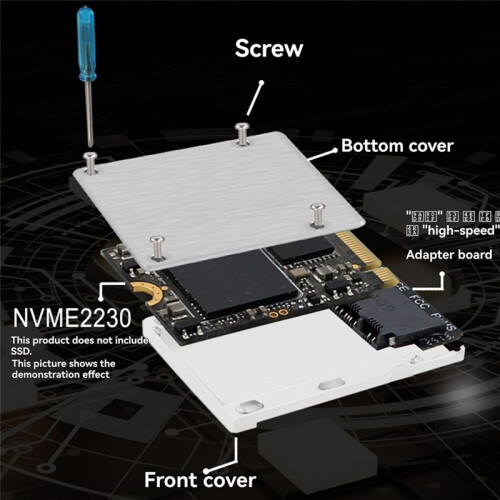 NVME Till CFExpress Typ B-Adapter M2 M-Key Expansionskort, Stöder PCIE4.0 2230 SSD för Kameror 1