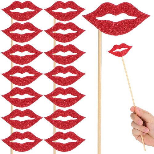 40Pièces Décorations Rouges Réutilisables En Papier Bois