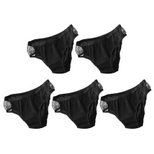 15Pièces Lingerie Femme Coton Noir Respirante Taille Élastique