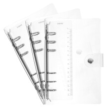 3Pièces Étui Cahier A6 PVC Transparent 6 Anneaux Protection