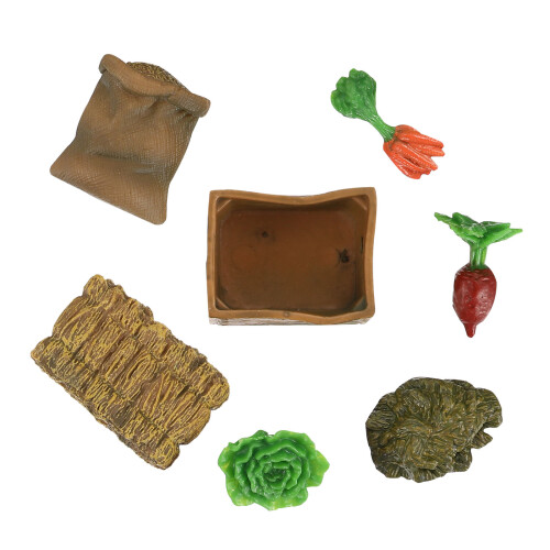 21Pièces Accessoires Mini Ferme Décorations Micro Paysage PVC Solides