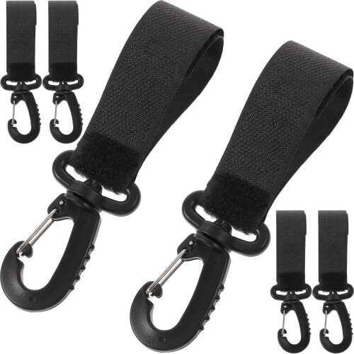 24Pièces Crochets Poussette Rotatifs Noir Pour