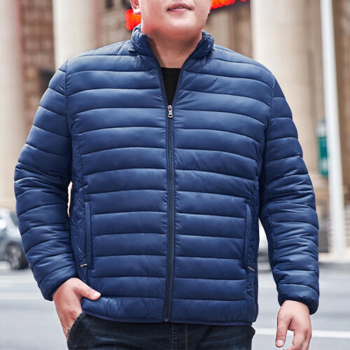 Μπουφάν Puffer Ανδρικό Plus Size Χειμερινό Μπουφάν με Κουκούλα Χωρίς Πούπουλα Φερμουάρ 1