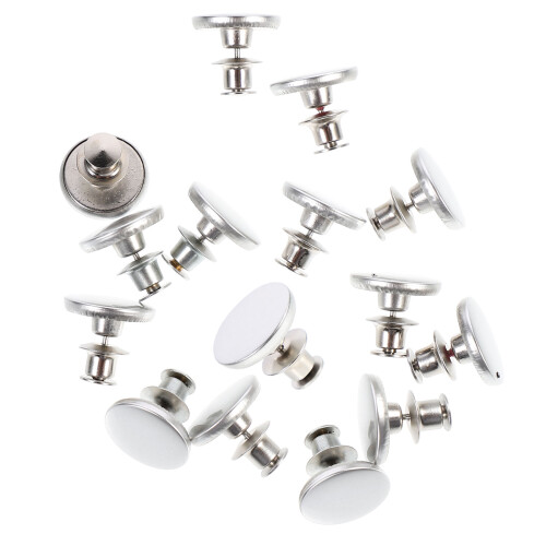 24Pcs White Metal Jeans Button Replacement Alloy for Pants DIY Use 1