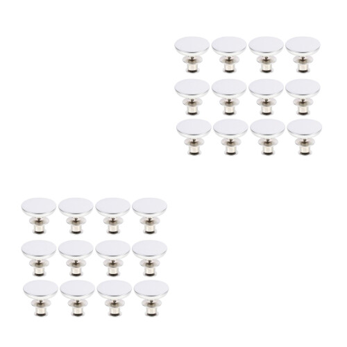 24Pcs White Metal Jeans Button Replacement Alloy for Pants DIY Use 2
