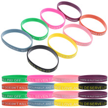 200Pièces Bandes Silicone Motivantes Élastiques Multicolores Unisexes