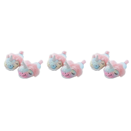 3Stk Farbenfrohe Hausschuhe Kinder Flauschig Warm 2