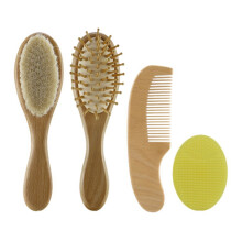 8Pièces Accessoires Bain Bois Massage Cuir Chevelu Khaki