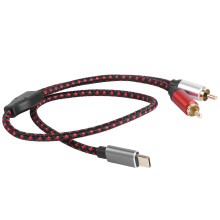 3Pièces Câble Double Audio Type , Compatible Phone, Aluminium