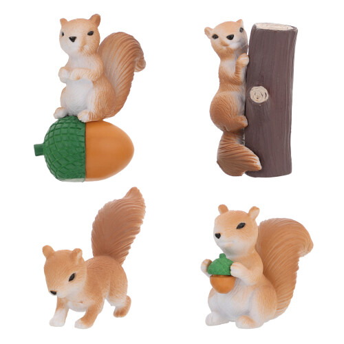 8Pièces Jouet Écureuil PVC Créatif Multicolore Mini Animal Forêt