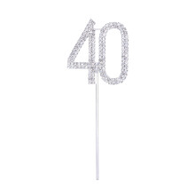 3Pièces Décor Gâteau Argenté Strass Pour Et 40E