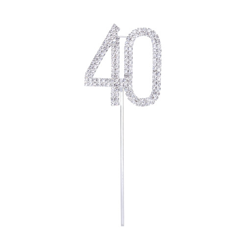 3Pièces Décor Gâteau Argenté Strass Pour Et 40E