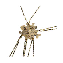 10Pièces Colliers Puzzle Dorés Cadeau Amour Accessoires Mode