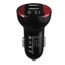 (red)Car Charger 5v24a Quick Charge Dual Usb Port Cigarette Lighter Adapter Voltage