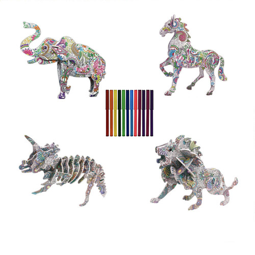 1Ensemble Puzzle 3D DIY Graffiti En Papier Jouet Educatif