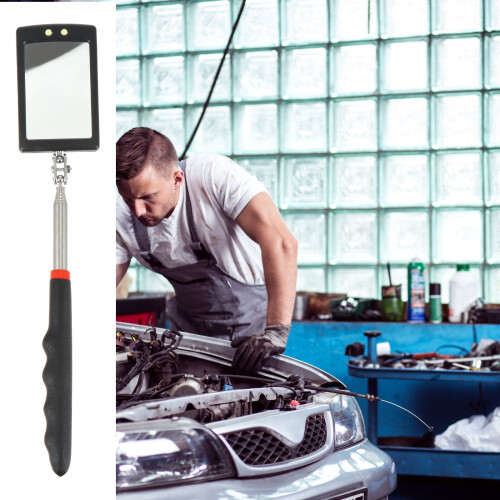 LED Lighted Telescoping Inspection Mirror for Extra Viewing Pickup Dead Angle 1