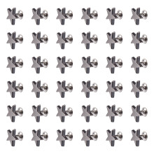 200Pièces Rivets En Alliage Étoile Pour Vêtements Sacs Chaussures Gris