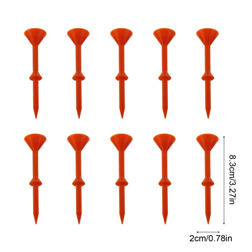 10 stk. uknuselige golftees i plast – lavfriksjon, 2