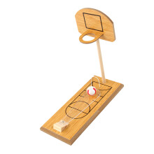 2Pièces Mini Basketball Portable Bois Jeux De Table Marron Clair