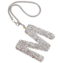 2Pièces Charms Lettres En Cristal Artificiel Décor Rétro Multi