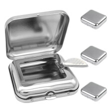 12Pcs Small Portable Ashtray with Lid Metal Pocket Smoking Accessory