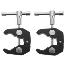 4Pièces Super Clamp En Métal Noir Pour Caméra Avec Filetage 1/4 Et 3/8