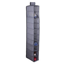 2Pcs Grey Foldable 10 Layers Hanging Pouch Storage Organizer for Home