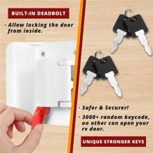 RV Entry Door Lock,Travel Trailer Door ,RV Lock Replacement Kit with Deadbolt Keys,for Horse Trailer Cargo Hauler B