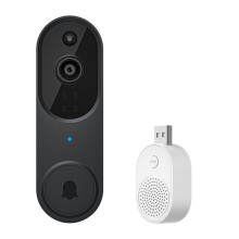 Draadloze Videodeurbelcamera, AI-Detectie van Mens en Beweging, Tweerichtingscommunicatie, Cloudopslag, Binnen- en Buitenbewaking