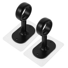 8Pièces Fixateurs Plafond Pour Tringle Noir Auto-Adhésifs ABS