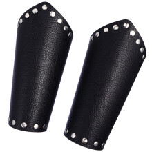 2Paires Brassards De Cuir Noir Pour Et Jeux
