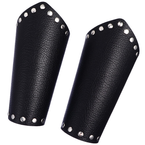 2Paires Brassards De Cuir Noir Pour Et Jeux