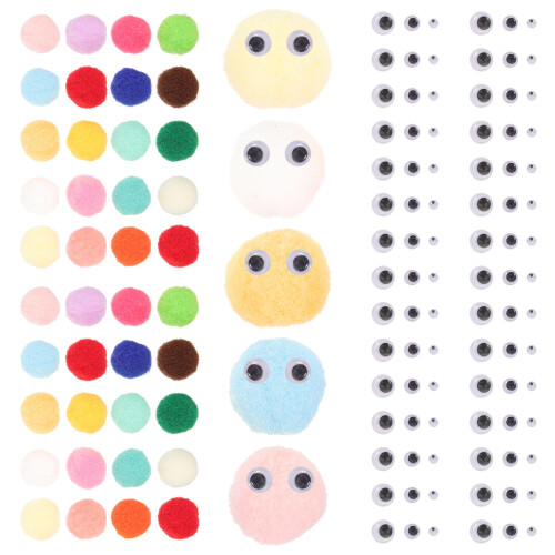 4Sets Weiche Pom Pom Bälle Mit Augen, Nylon, - & Modeaccessoires 1