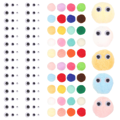 4Sets Weiche Pom Pom Bälle Mit Augen, Nylon, - & Modeaccessoires 2
