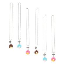 12Pièces Colliers Portables Plastique Colorés Pendentif Donut