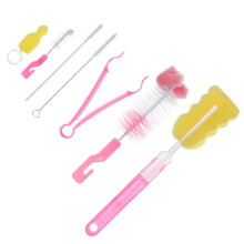 14Pièces Kit Brosse Bébé Rose Nettoyage Tétine Polyvalent