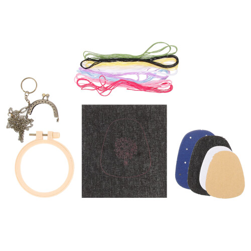3Sets Bestücktes Stickmaterial Baumwolle-Leinen Für DIY-Taschen 1